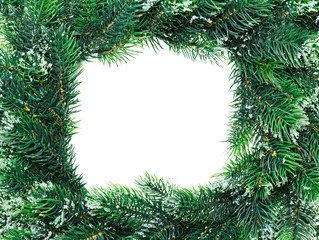 Christmas wreath framework, isolated on white