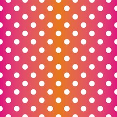 Seamless vector pattern polka dots pink orange background