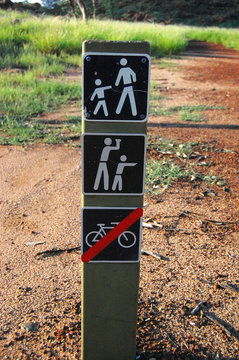 Tourist sign in park Australia