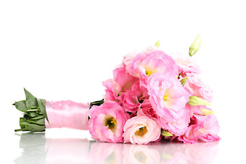 bouquet of eustoma flowers, isolated on white
