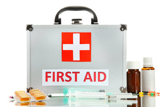 First Aid Box, Isolated On White