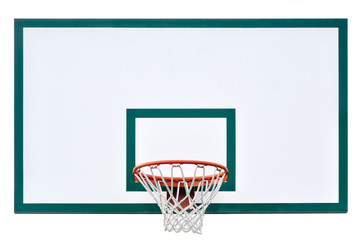 Basketball hoop cage, isolated large backboard closeup, new © Brilt