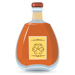 Bottle with whiskey vector illustration