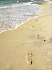 Footmarks on the sand
