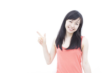 Fototapeta premium 指差す女性