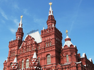 Fototapeta na wymiar Ciekawa muzeum historyczne na Placu Czerwonym w Moskwie