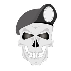 Military skull grayscale