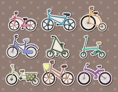 Cartoon Bicycle Stickers