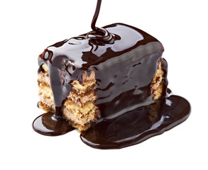 chocolate syrup and  cake sweet dessert food