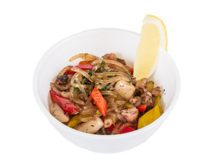 Asian spicy seafood noodle