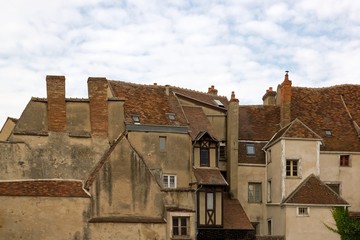 façades moyennageuses d'Auxerre (Bourgogne France)