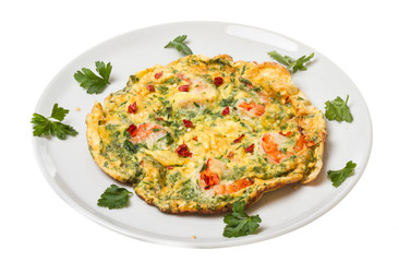 fresh Scrambled eggs with shrimp