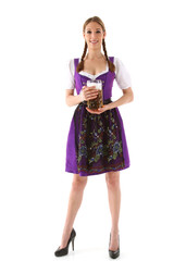 Frau im Dirndl mit Bierkrug