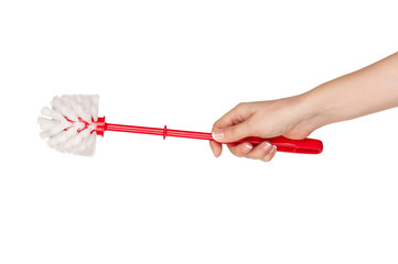 Hand with toilet brush