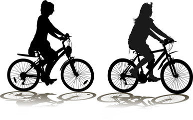 Fototapeta premium Set of Silhouettes of the cyclist
