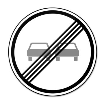 Verkehrszeichen - &Uuml;berholverbot PKW aufgehoben