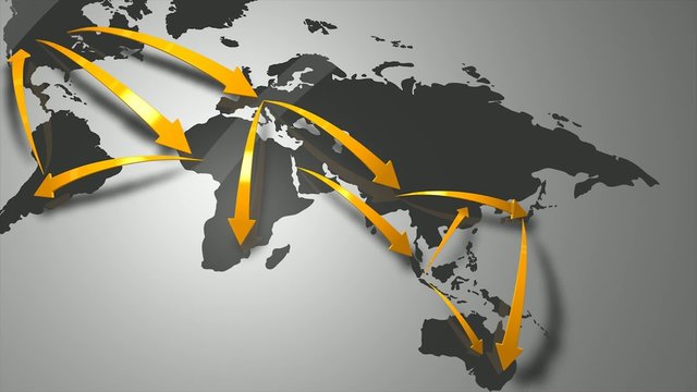 Trade route concept animation.