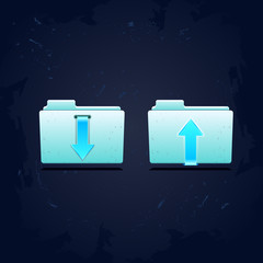 Folder Actions icon. Download, Upload vector illustration