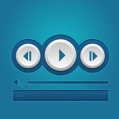 media player vector button. Web Elements: Buttons, Player, Audio