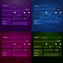 vector button set. Web design Elements menu
