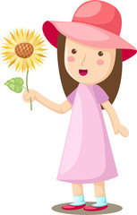 girl holding sun flower