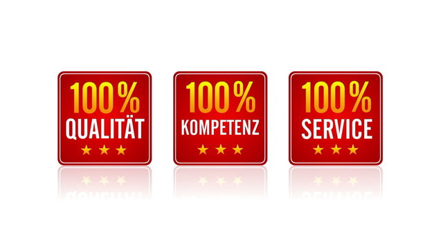 Qualit&auml;t Kompetenz Service Icons