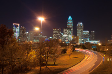 Fototapeta na wymiar Downtown Charlotte, North Carolina, USA Skyline
