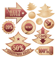 Vector collection of Christmas tree labels and design elements