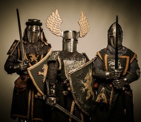 Three medieval knights
