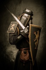 Medieval knight with a sword