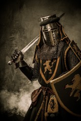 Medieval knight with a sword