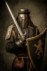 Printed kitchen splashbacks Knights Medieval knight with a sword