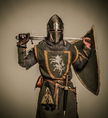 Medieval knight with a sword