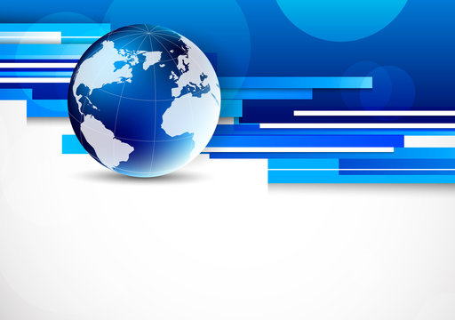 Background with blue globe