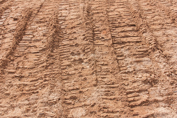 wheel tracks on dirt