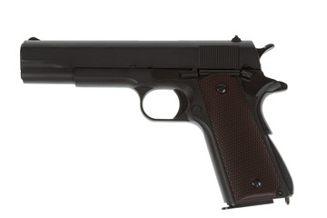 American legendary pistol on white background military model