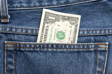 one dollar in the pocket