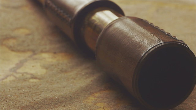 Handheld telescope on a sand