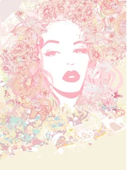 Selbstklebende Fototapeten Abstraktes schönes Frauenplakat © diavolessa