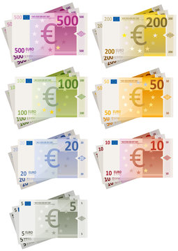 Euro Bills Set