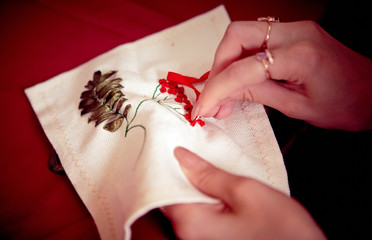 Embroidery ribbons.