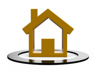 3D render house symbol isolated on white