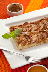 Sweet apple cake with cinnamon