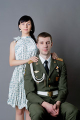 soldier and girl