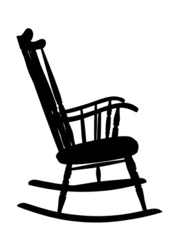 recommend clip art: Vintage Rocking Chair Stencil - Righ Side
