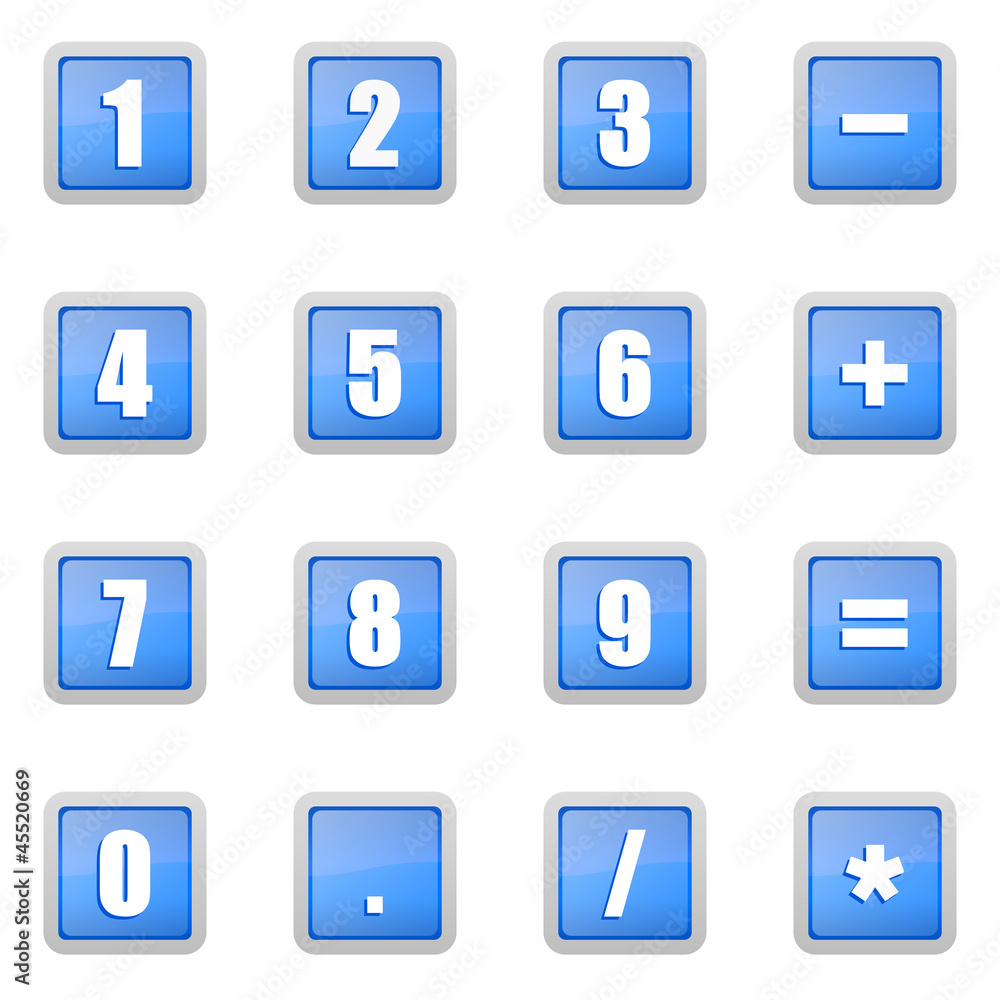 Poster numeric icons set