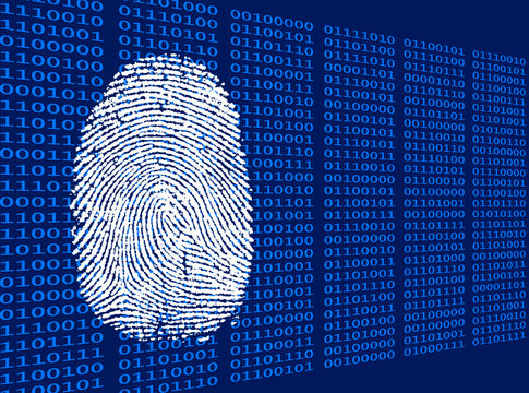 Digitaler Fingerabdruck schr&auml;g