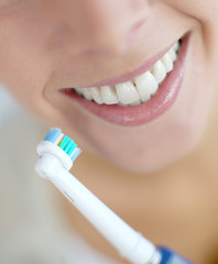 Closeup on woman's teeth