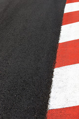 Motor race asphalt curb on Monaco Grand Prix street circuit © stevanzz