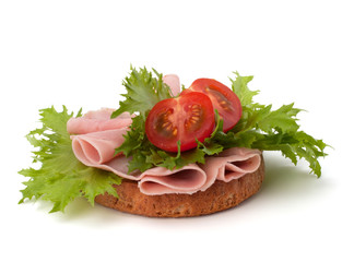 healthy sandwich with vegetable and smoked ham